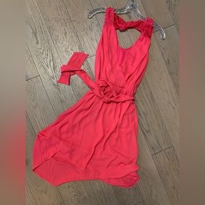 Express spring / summer pink Asymmetrical dress (S)
